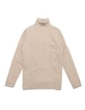 महिलाओं के लिए स्टेट कश्मीरी रिब्ड टर्टलनेक स्वेटर 100% प्योर कश्मीरी लॉन्ग स्लीव स्वेटर (अनडाइड नेचुरल, मीडियम)