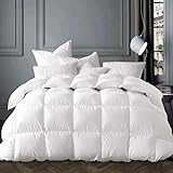 Globon Winter White Goose Down Comforter King Size,Down Duvet Insert 60 OZ, 700 Fill Power, 400 Thread Count 100% Cotton Cover, with Corner Tabs,...
