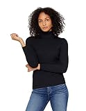 महिलाओं के लिए स्टेट कश्मीरी रिब्ड टर्टलनेक स्वेटर 100% प्योर कश्मीरी लॉन्ग स्लीव स्वेटर (ब्लैक, लार्ज)