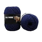 Clisil 300g Thick Yak Wool Yarn Warm Cashmere Thread Knitting Worsted Blended Crochet Yarn Navy Blue DIY Winter Sweater Scarf Gloves Yarn