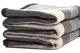 Desert Breeze Distributing Alpaca and Sheep Wool Blanket, Soft, Thick, 72 x 88 inches Full/Queen, Earth Tones with Tan Stripes, Andean Collection,...