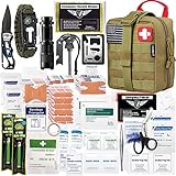 EVERLIT 250 Pieces Survival First Aid Kit IFAK Molle System Compatible Outdoor Gear Emergency Kits Trauma Bag for Camping Boat Hunting Hiking Home Car...