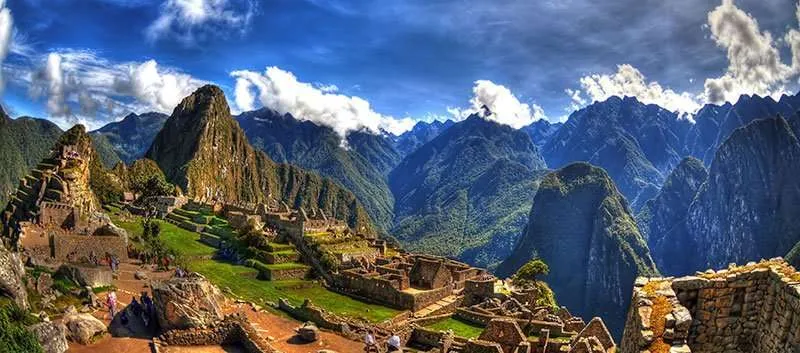 Panoramic image of Machu Picchu
