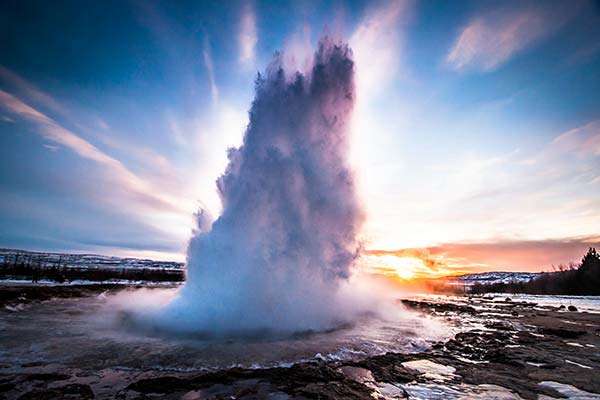 Eruption of Geyser - Iceland