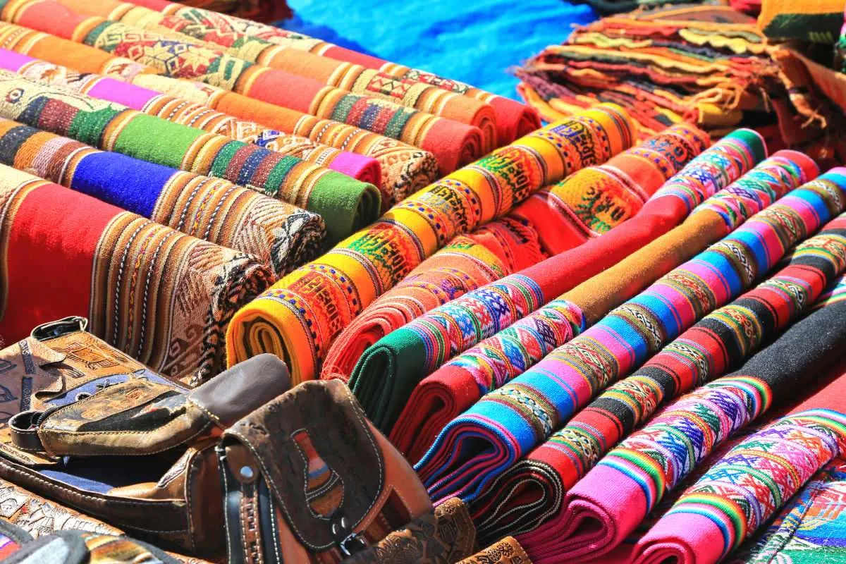 Colorful Alpaca Cloth at Mercado San Pedro