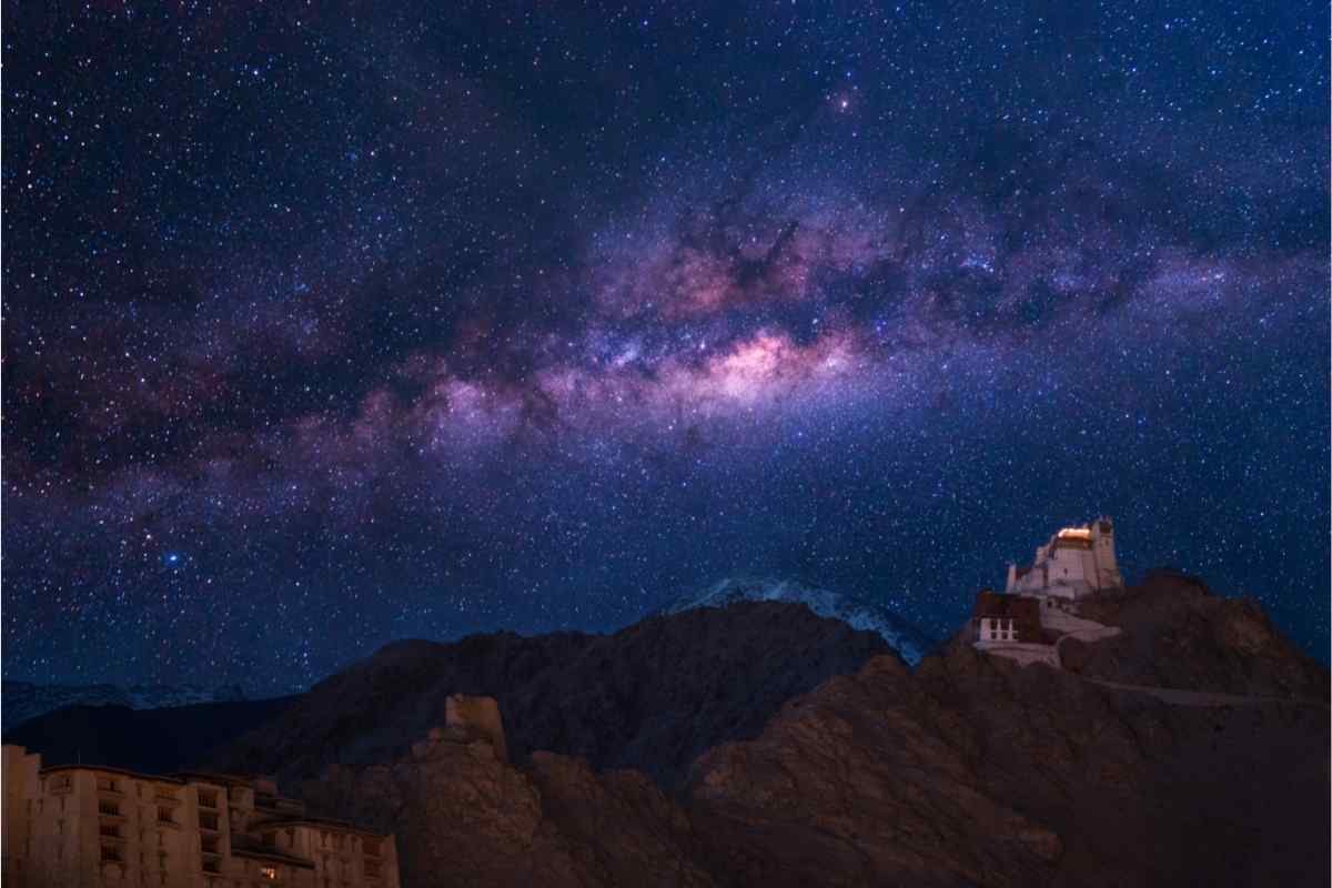 Nightsky over Namgyal Tsemo Gompa - Leh