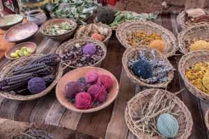 Natural ingredients for dyeing wool