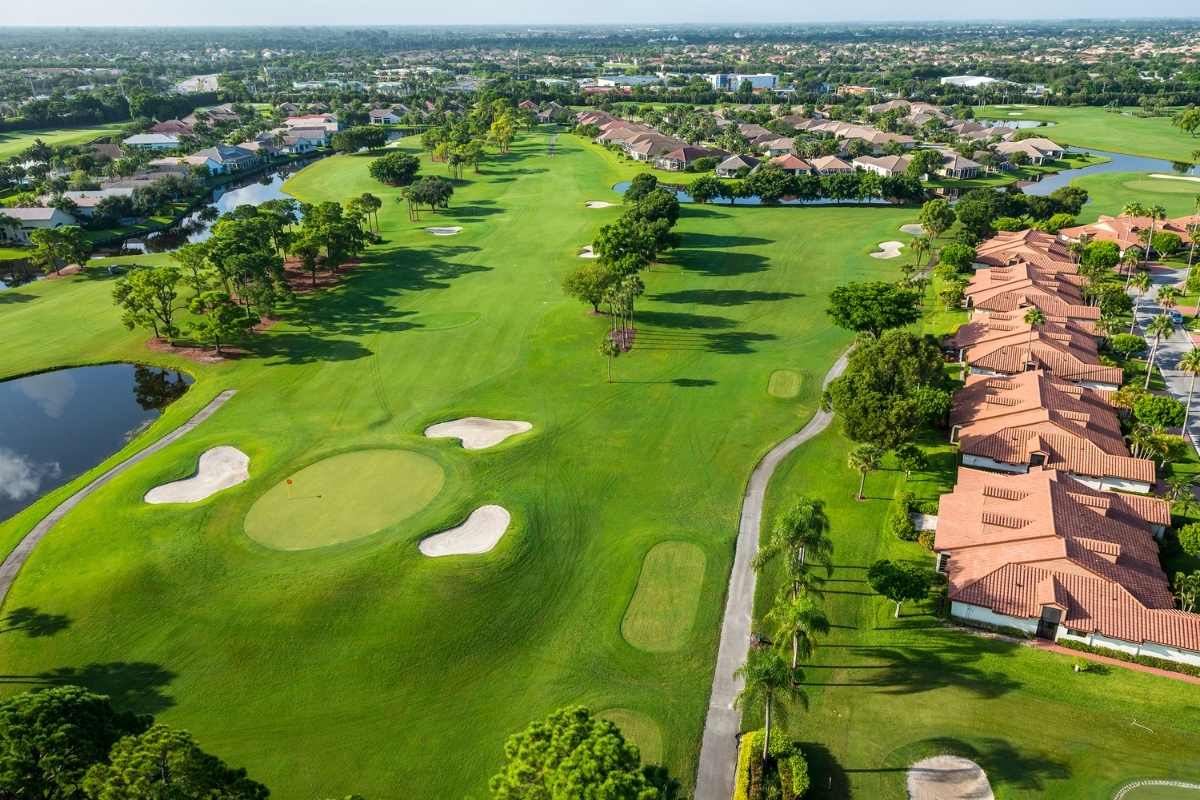aerial view of nice florida golf course