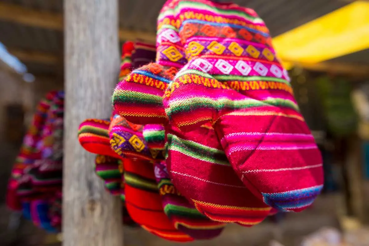 Alpaca Gloves at the Market of El Alto