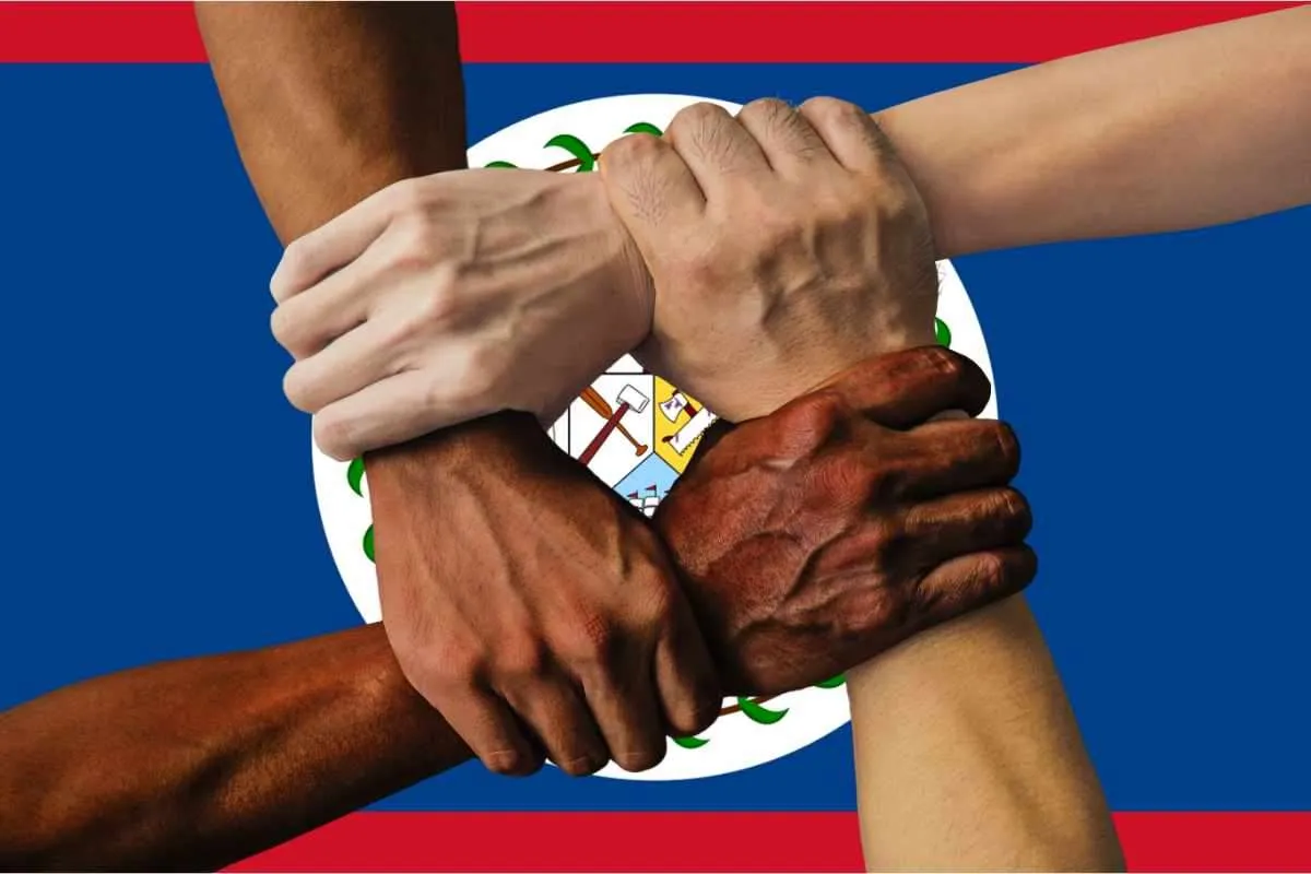 Flag of Belize, intergration of a multicultural group