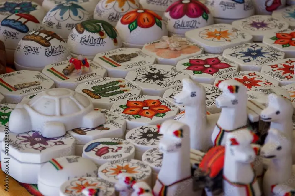 Souvenirs made from salt at the market in Salar de Uyuni, Bolivia, South America