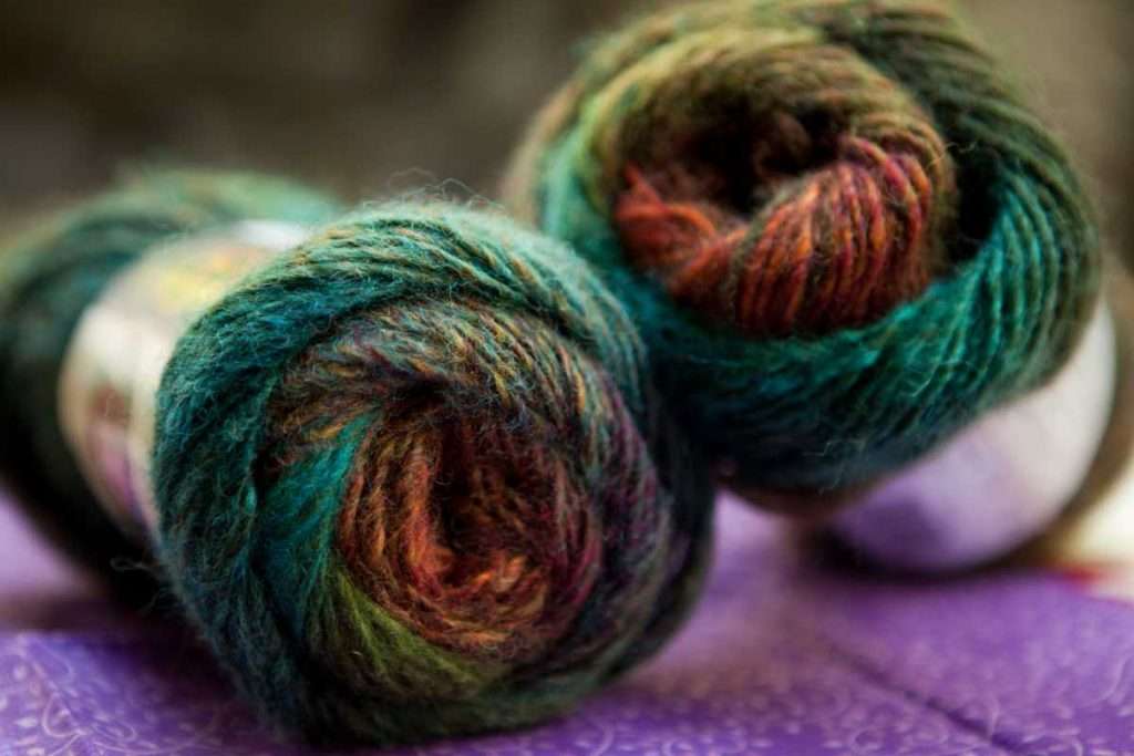 Colorful wool blend yarn